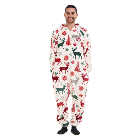 Snuggs Blanket Onesie White Christmas Deer